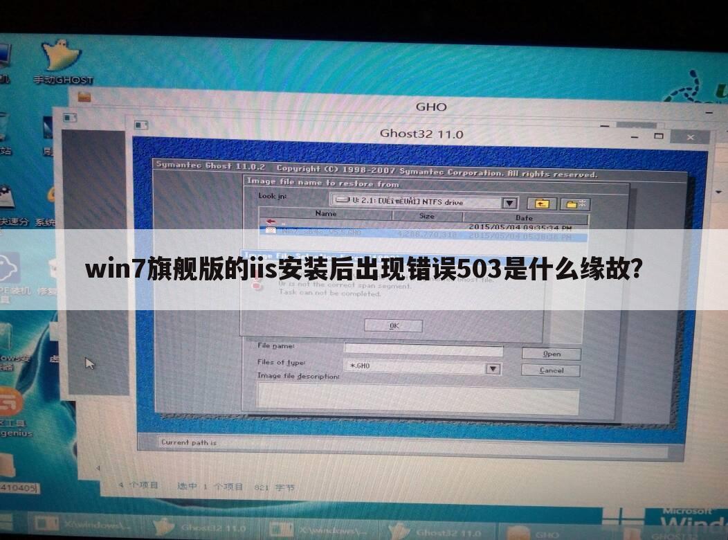 win7旗舰版的iis安装后出现错误503是什么缘故？