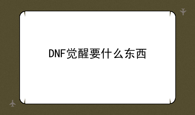 DNF觉醒要什么东西