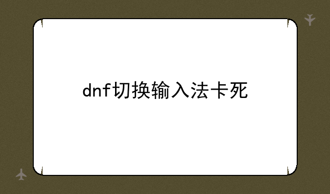 dnf切换输入法卡死