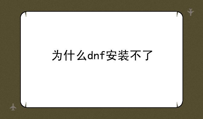 为什么dnf安装不了