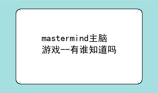 mastermind主脑游戏--有谁知道吗