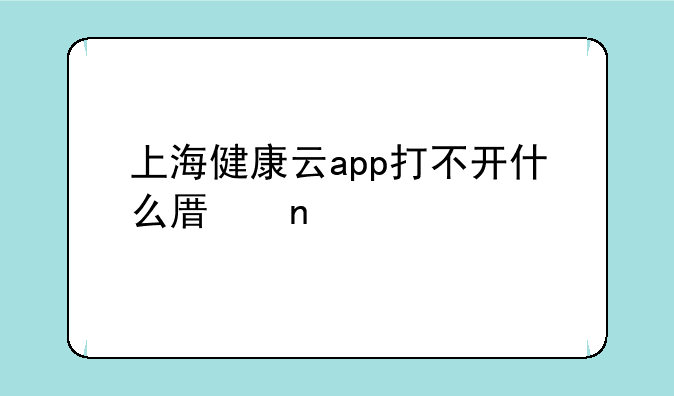 上海健康云app打不开什么原因