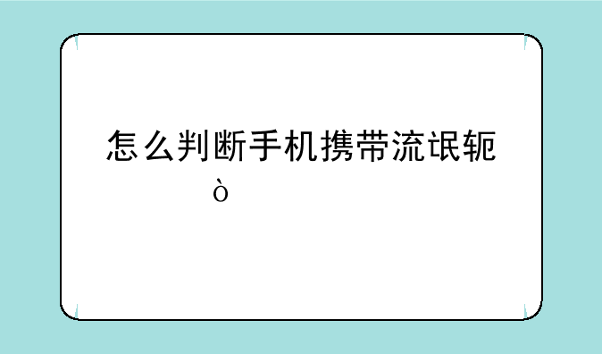 怎么判断手机携带流氓软件？