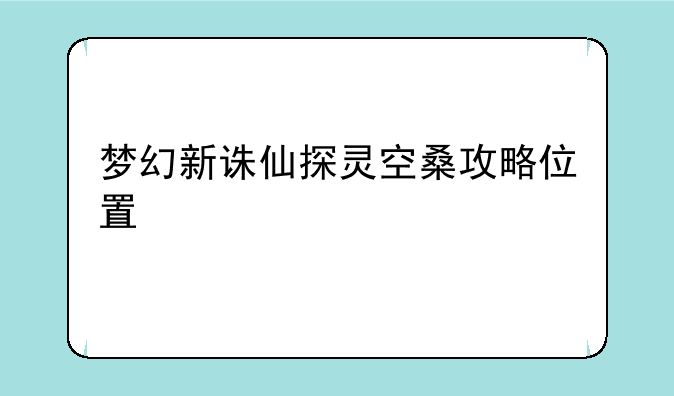 梦幻新诛仙探灵空桑攻略位置