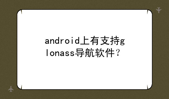 android上有支持glonass导航软件？