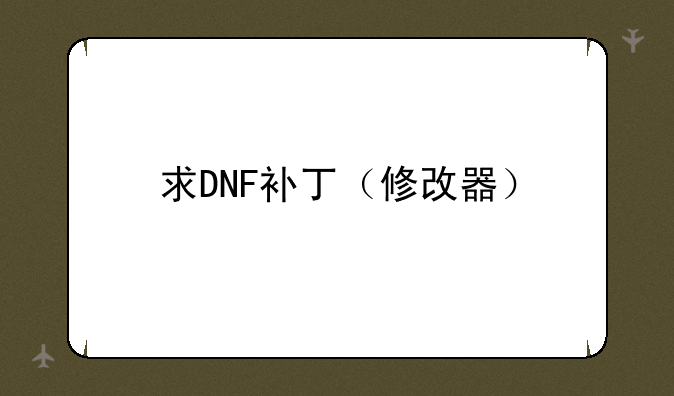 求DNF补丁（修改器）