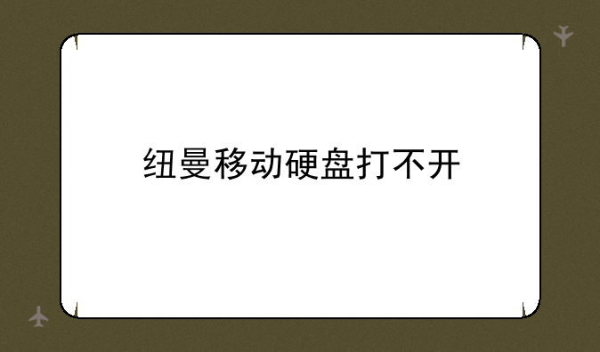 纽曼移动硬盘打不开