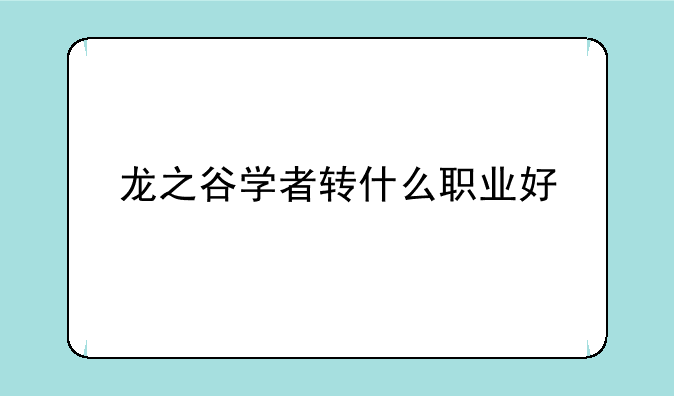 龙之谷学者转什么职业好