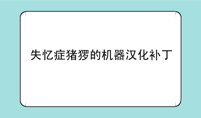 失忆症猪猡的机器汉化补丁