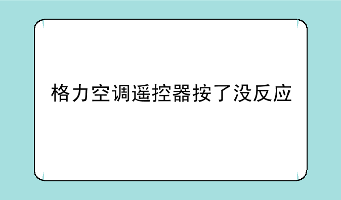 格力空调遥控器按了没反应