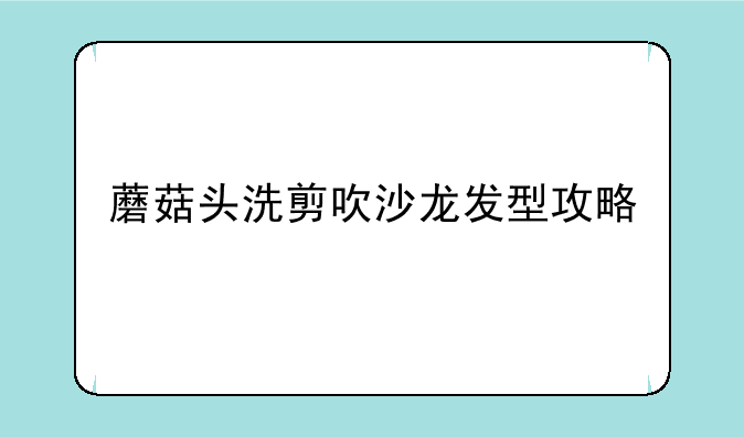 蘑菇头洗剪吹沙龙发型攻略