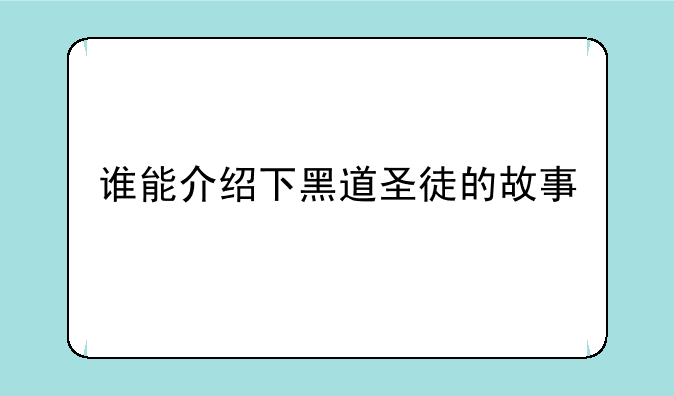 谁能介绍下黑道圣徒的故事