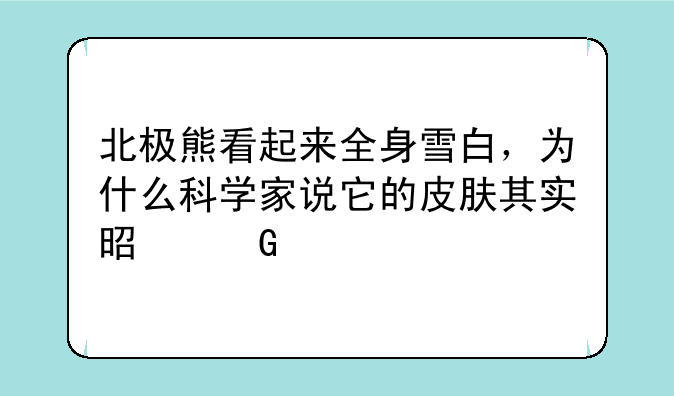 北极熊看起来全身雪白，为什么科学家说它的皮肤其实是黑色的？