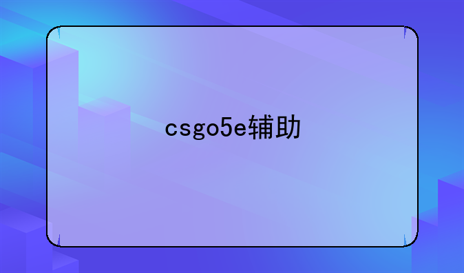 csgo5e辅助