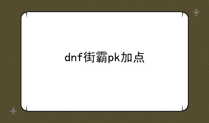 dnf街霸pk加点