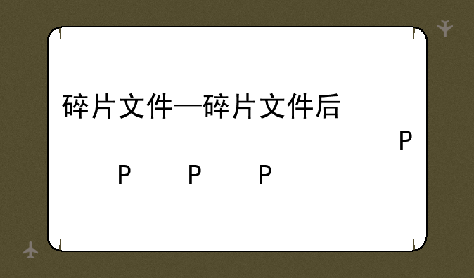 碎片文件—碎片文件后缀