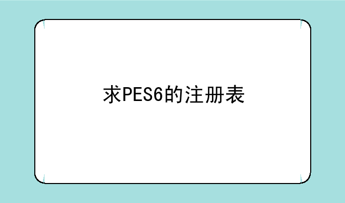 求PES6的注册表