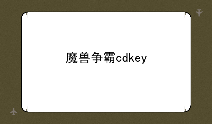 魔兽争霸cdkey